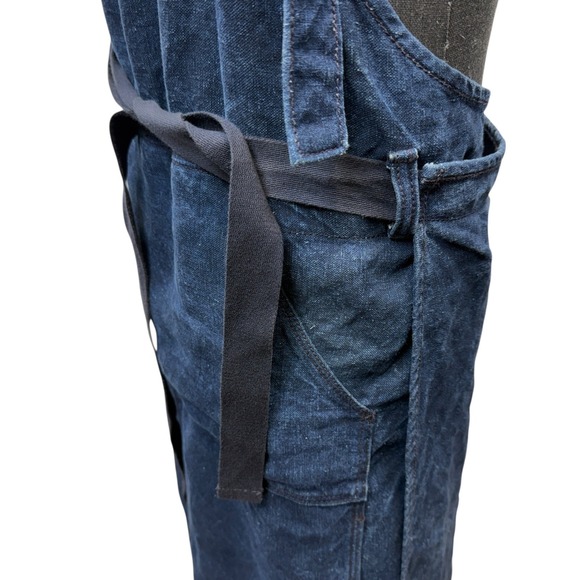 45R 45rpm Studio Japan Indigo 100% Linen Pinafore Wrap Dress Blue Size 0 / XS - Picture 8 of 14